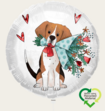Ballon Hondje Met Hartjes en Bloemen Wit Eco