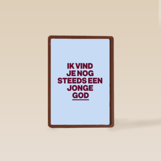 verjaardag kaart man nog steeds jonge god
