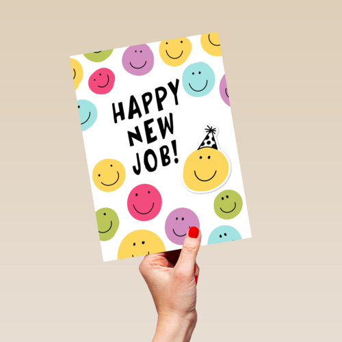 nieuwe baan kaart happy new job