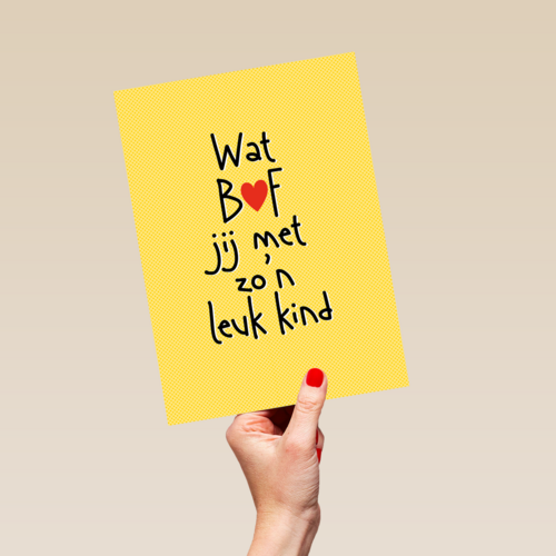 vaderdag kaart wat bof jij met zon leuk kind
