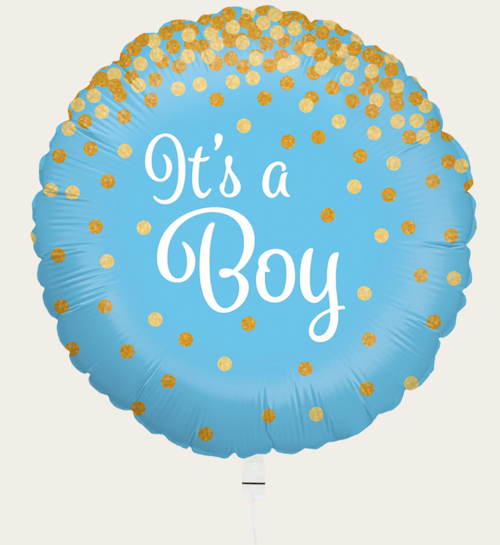 Ballon Baby Boy Blauw Goud