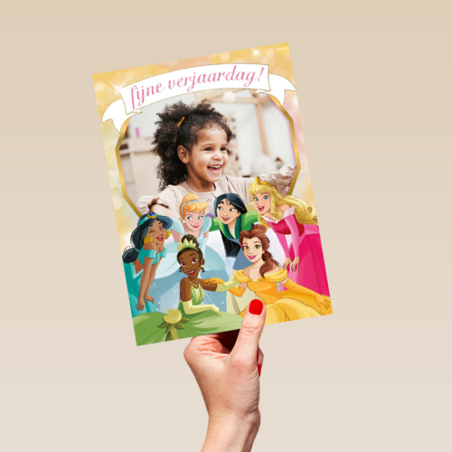 Verjaardagskaart foto Disney prinsessen