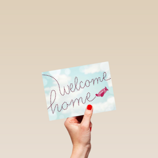 roze vliegtuigje welcome home