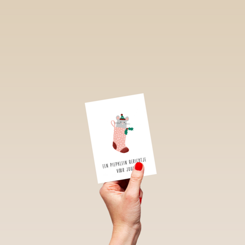 Kerstkaart piepklein berichtje voor jou muis