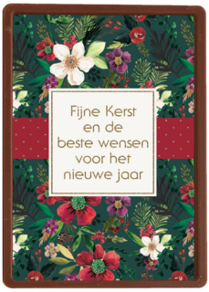 Kerstkaart Fijne kerst bloem