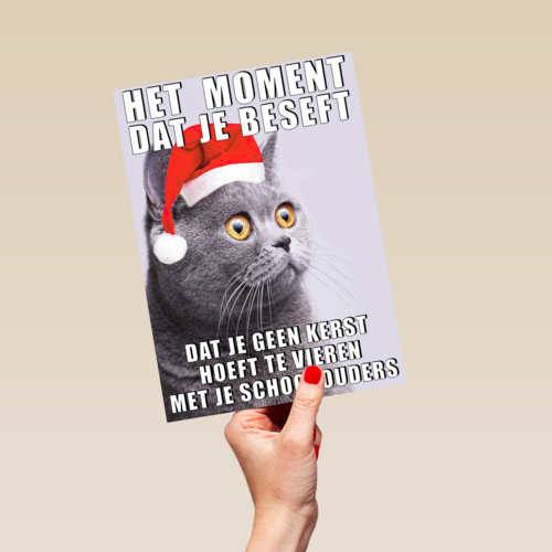 Kerstkaart Grappig Geen kerst met je schoonouders