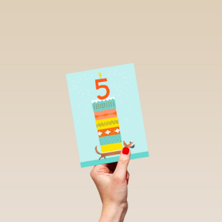 Verjaardagstaart Teckel 5 jaar