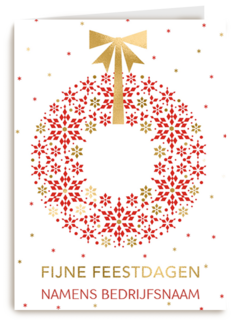 Kerstkaart zakelijk Kerstkrans Aanpasbare tekst