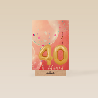 verjaardag kaart leeftijden 40 vrouw ballonnen