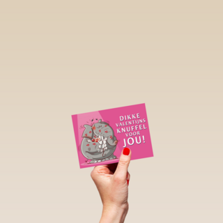 valentijnkaart dikke valentijnsknuffel voor jou