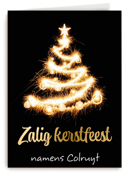 kerstkaart lichtgevende kerstboom zakelijk