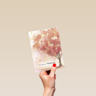 Condoleance oprechte deelneming boom roze