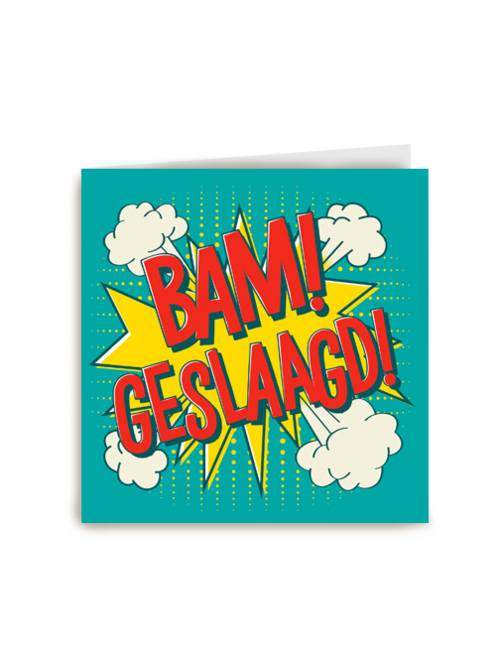 Geslaagd kaart Bam geslaagd