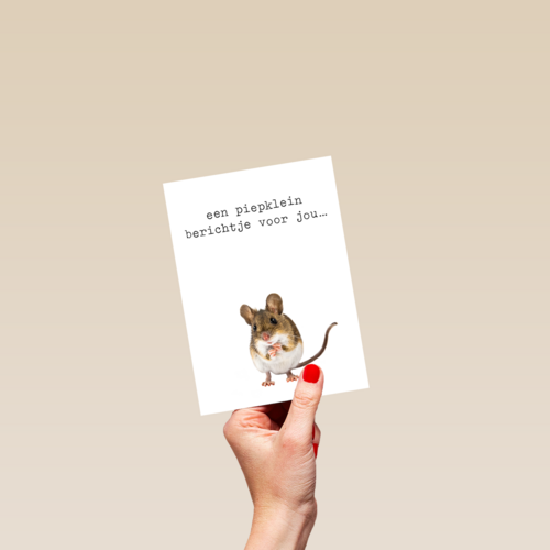 Zomaar kaart een piepklein berichtje Furry cuddles muis