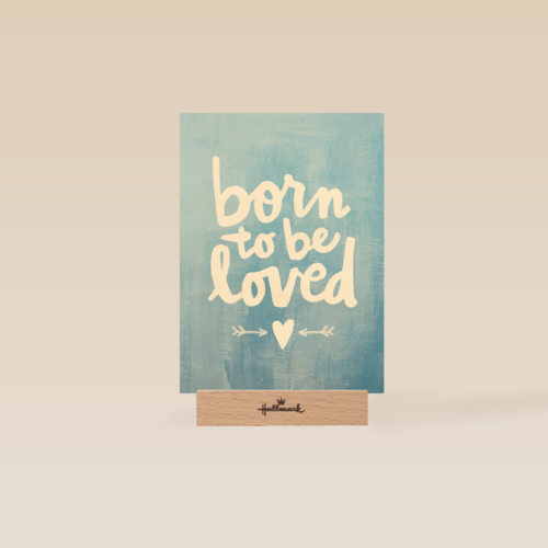 geboortekaartje born to be loved blauw