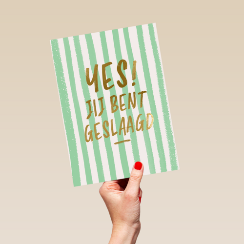Geslaagd yes groen strepen