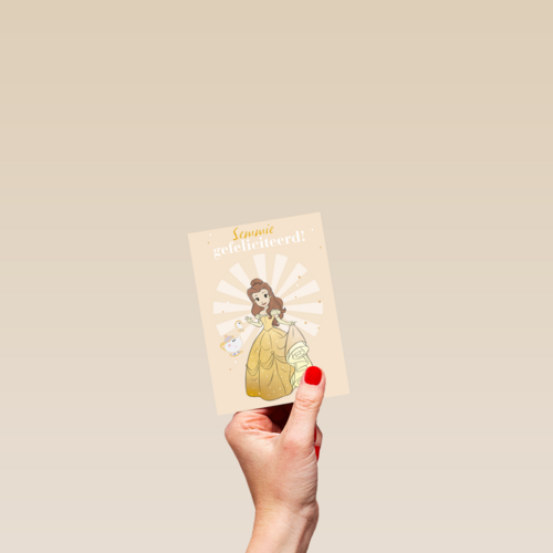 disney prinses kaart verjaardag gefeliciteerd belle