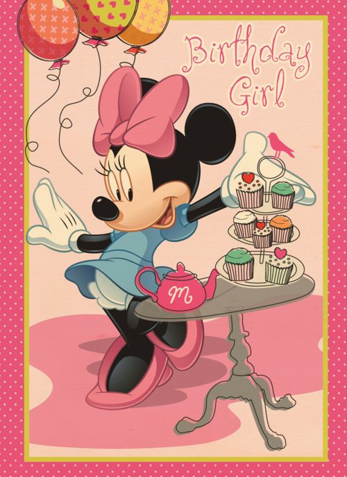 minnie mouse deelt cupcakes uit