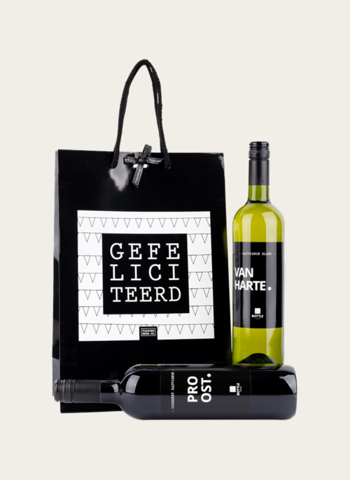 Wijncadeau Van Harte Gefeliciteerd In Geschenktas | Geven Is Leuker Cadeau Drank En Eten |