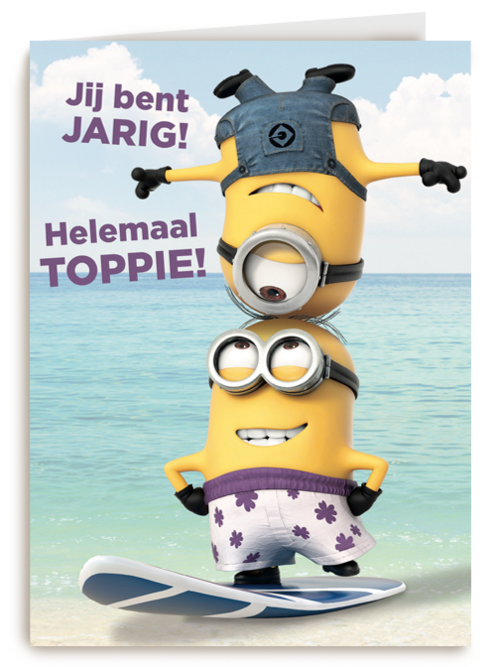minions Stuart en Dave jij bent jarig helemaal toppie