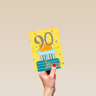 verjaardagskaart 90 jaar met cadeautjes