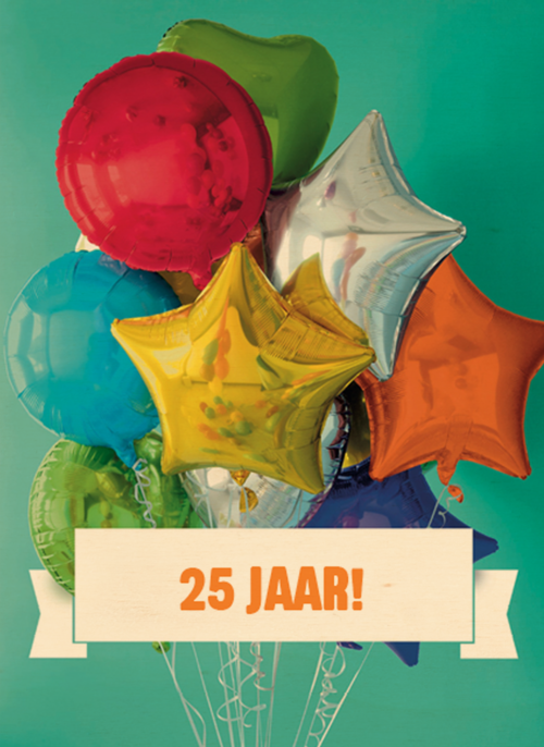 verjaardag leeftijden gekleurde ballonnen