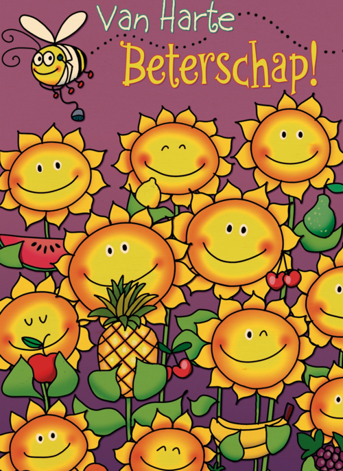 Houten Kaart Beterschapskaarten | Houten Kaart Hallmark | Beterschapskaarten | Beterschap Zonnebloem