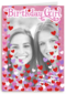 fotokaart birthday girl roze met hartjes