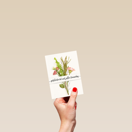 Trouwdagkaart Boeket bloemen Gefeliciteerd met jullie trouwdag