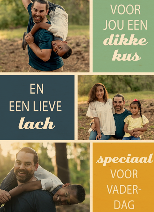 Houten Kaart Vaderdag | Hallmark | Houten Kaart Hallmark | Vaderdag | Fotokaart Vaderdag 3 Fotos