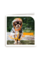 Beterschapskaart Grappig puppy met regenjas