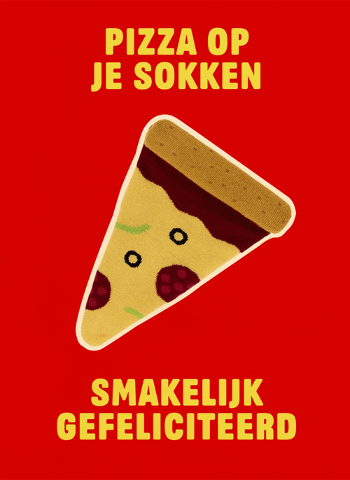 Houten Kaart Verjaardagskaarten | Eat My Socks Pizza Gefeliciteerd