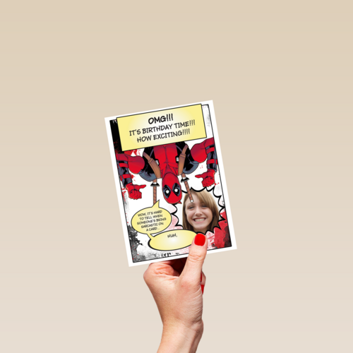 Deadpool sarcastic birthday card