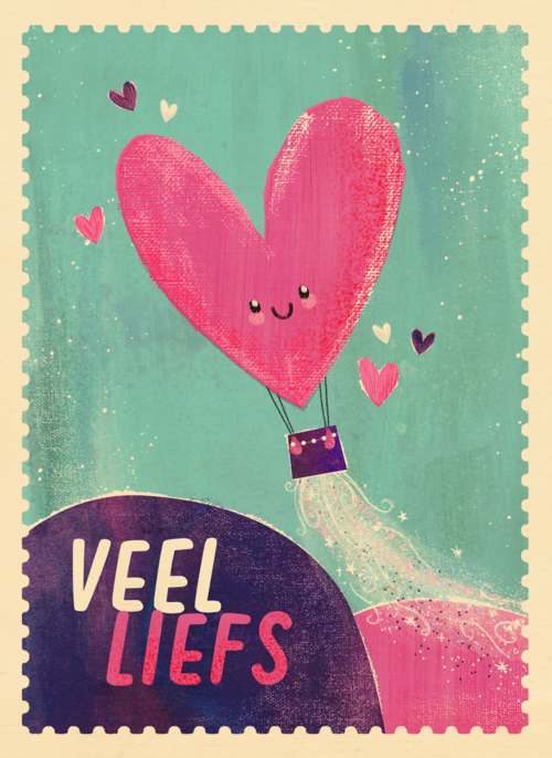 Houten kaart Back to school Verjaardagskaarten Kinderfeest  Vriendschap Liefde  Mentale gezondheid Op kamp | Hallmark | Kinderpostzegels - Veel liefs