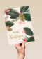 Kerstkaart fijne feestdagen kerstbloemen