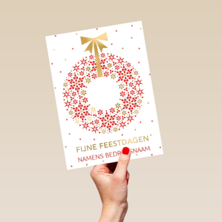 Kerstkaart zakelijk Kerstkrans Aanpasbare tekst