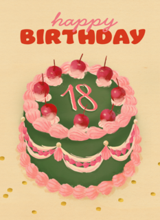 happy birthday cake with 18