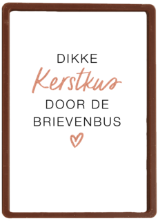 kerstkaart hip dikke kerstkus door de brievenbus