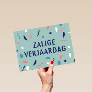 zalige verjaardag met confetti