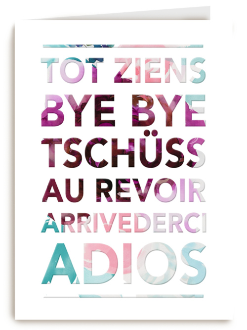 tot ziens bye bye au revoir adios