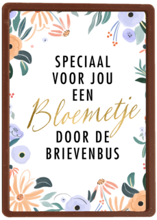 kaart klassiek een bloemetje door de brievenbus