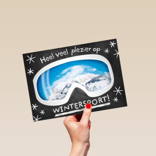 schoolbord heel veel plezier op wintersport