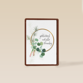 Trouwdagkaart gefeliciteerd met jullie trouwdag bladeren