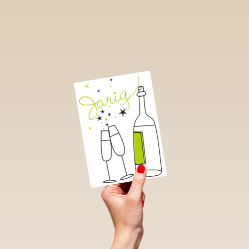 tekening champagne en glazen