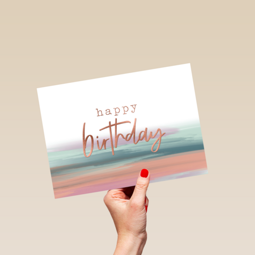 metallic happy birthday