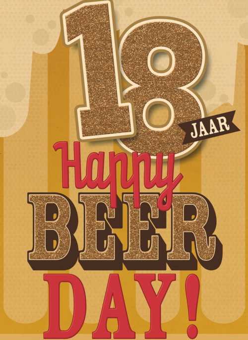 verjaardag leeftijden happy beer day 18