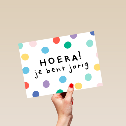 verjaardag kaart stijlvol hoera je bent jarig