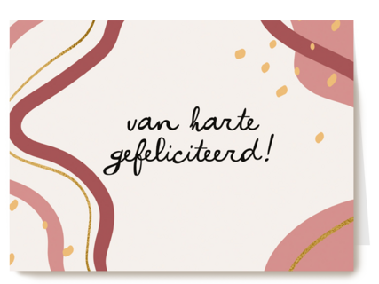 gefeliciteerd kaart vrouw stippen van harte gefeliciteerd