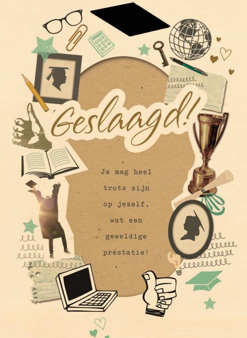 Houten Kaart Diploma | Hallmark | Houten Kaart Hallmark | Diploma | Examen Geslaagd Tekst