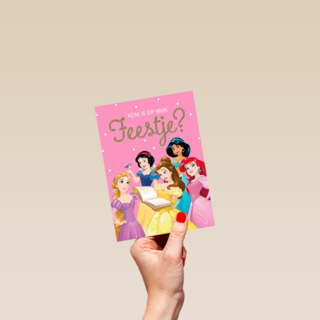 Uitnodiging kinderfeestje Disney prinsessen